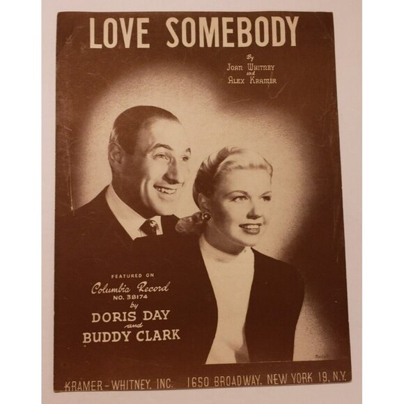Sheet Music- Love Somebody- Feat. by Doris Day & Buddy Clark ©1948 No. 38174 - Picture 1 of 4